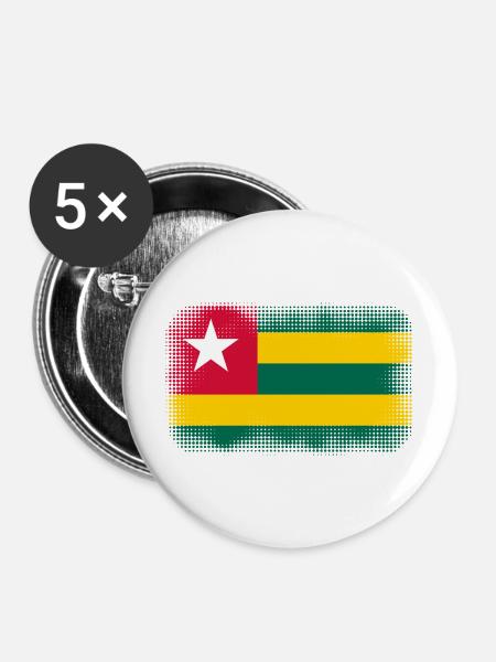 Geschenk für Togo - Buttons mittel 32 mm (5er Pack) - Weiß