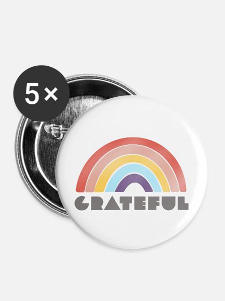 Dankbar - Buttons mittel 32 mm (5er Pack) - Weiß