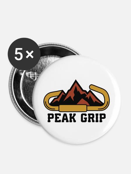 Karabiner Berge Wappen - Buttons mittel 32 mm (5er Pack) - Weiß