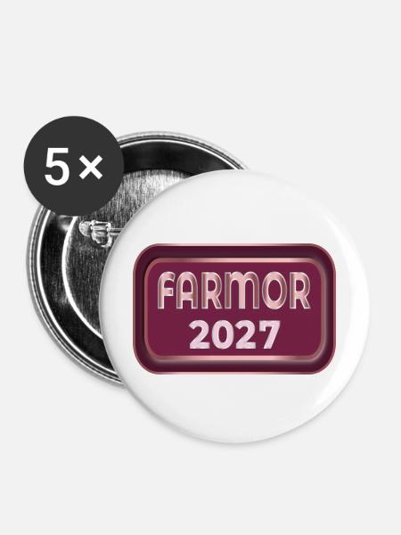 Schwedische Großmutter 2027 - Buttons mittel 32 mm (5er Pack) - Weiß