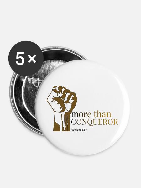Mehr als nur Eroberer - Buttons mittel 32 mm (5er Pack) - Weiß