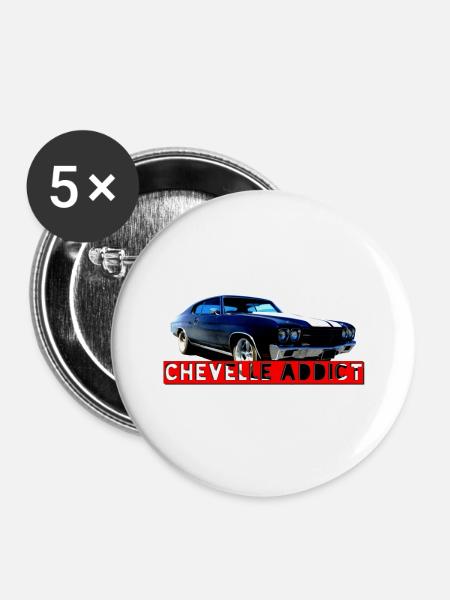 Chevelle Addict - Buttons mittel 32 mm (5er Pack) - Weiß
