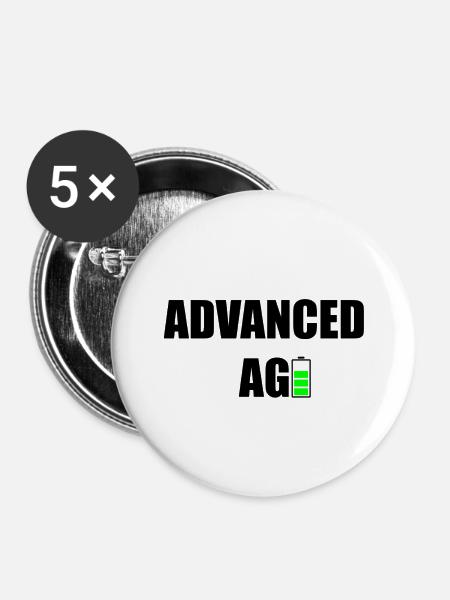 Advanced Age - Buttons mittel 32 mm (5er Pack) - Weiß