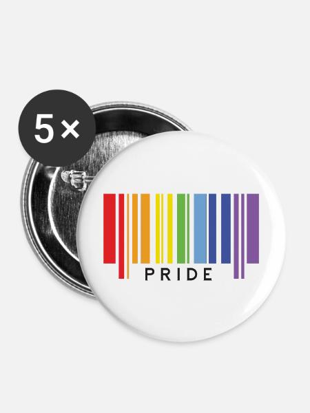 LGBTQ+ Stolz - Buttons mittel 32 mm (5er Pack) - Weiß