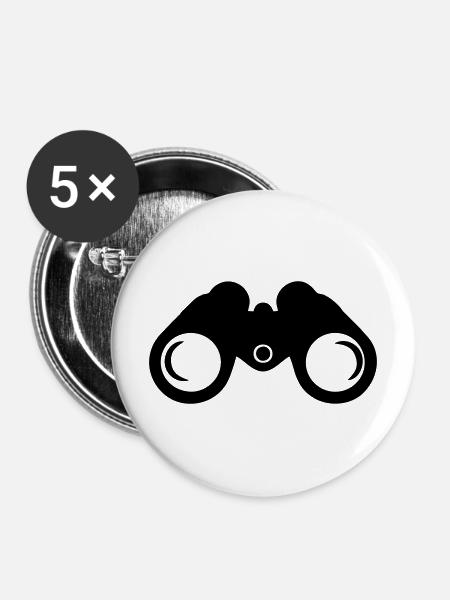 Fernglas - Buttons mittel 32 mm (5er Pack) - Weiß