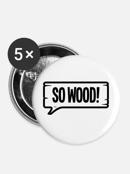SO WOOD! - Buttons mittel 32 mm (5er Pack) - Weiß