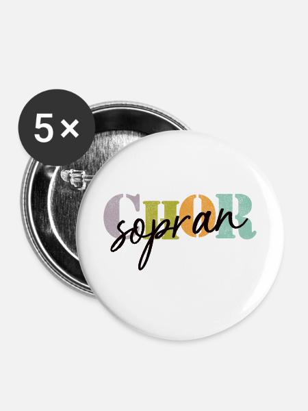 Chor Sopran - Buttons mittel 32 mm (5er Pack) - Weiß