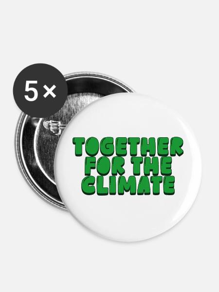 Gemeinsam für das Klima - Buttons mittel 32 mm (5er Pack) - Weiß