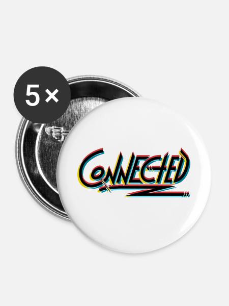 Connected_black_prism - Buttons mittel 32 mm (5er Pack) - Weiß