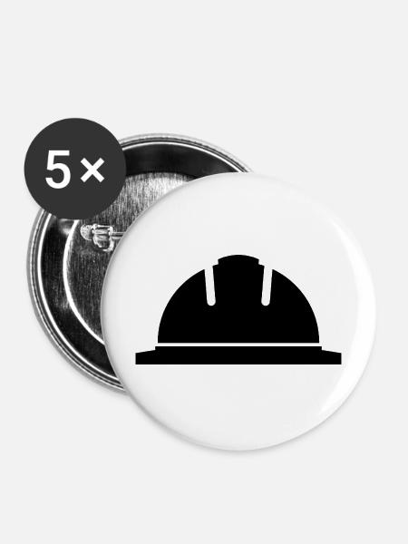 Schutzhelm - Buttons mittel 32 mm (5er Pack) - Weiß