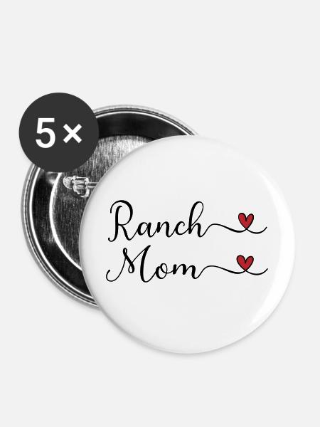 Ranch Mom - Buttons mittel 32 mm (5er Pack) - Weiß