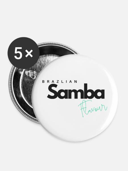 Brazilian Samba Flavour - Buttons mittel 32 mm (5er Pack) - Weiß