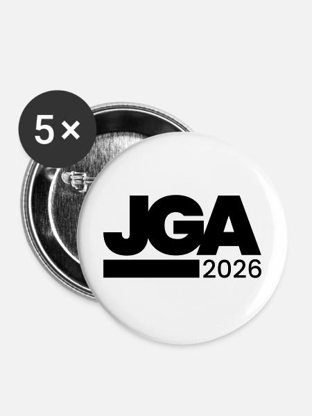 Jga 2026 Junggesellenabschied - Buttons mittel 32 mm (5er Pack) - Weiß