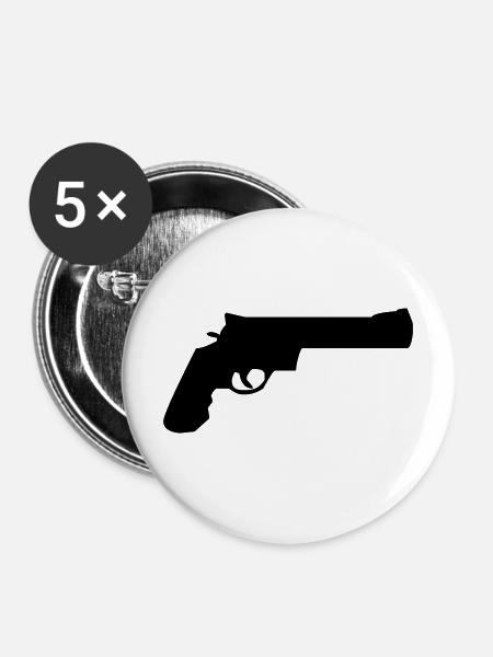 Waffe - Buttons mittel 32 mm (5er Pack) - Weiß