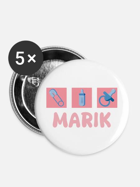 Baby Marik - Buttons mittel 32 mm (5er Pack) - Weiß