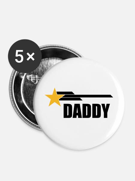 Daddy - Buttons mittel 32 mm (5er Pack) - Weiß