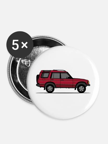 Entdeckung 2 rot - Buttons mittel 32 mm (5er Pack) - Weiß