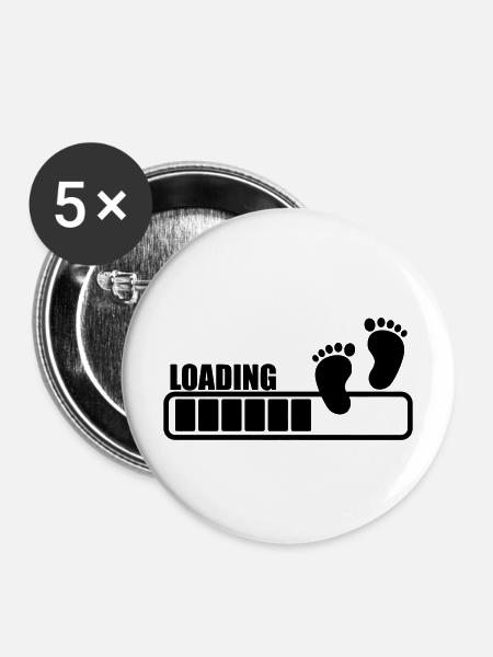 Baby-Aufladen - Buttons mittel 32 mm (5er Pack) - Weiß