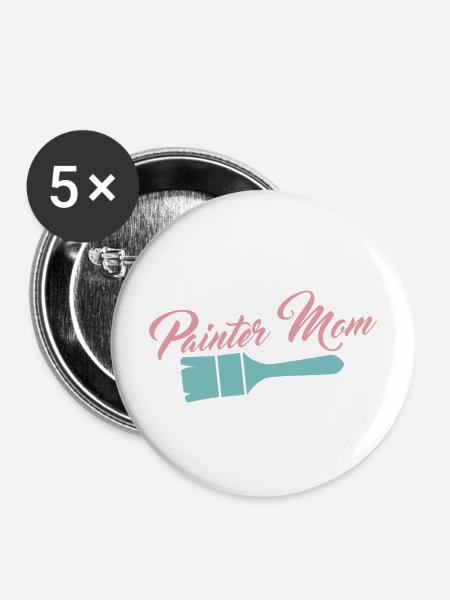 Malerin Lackiererin - Buttons mittel 32 mm (5er Pack) - Weiß