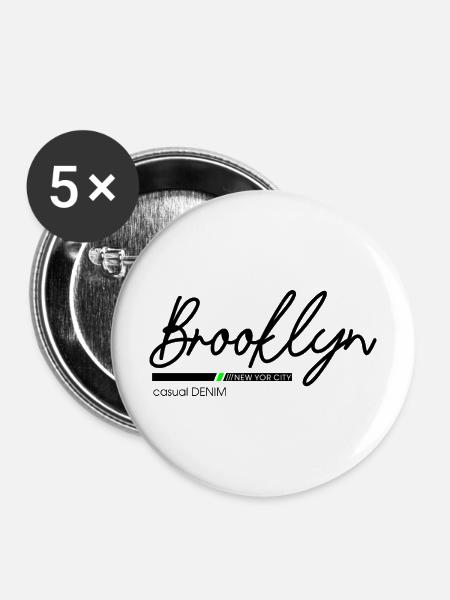 Minimalistische Gestaltung der Berglandschaft - Buttons mittel 32 mm (5er Pack) - Weiß