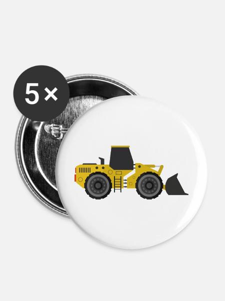Bagger - Buttons mittel 32 mm (5er Pack) - Weiß