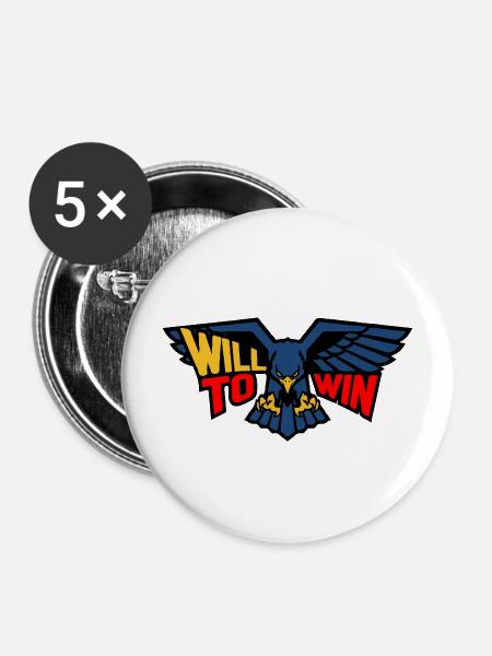 Wille zum Sieg Arend - Buttons mittel 32 mm (5er Pack) - Weiß