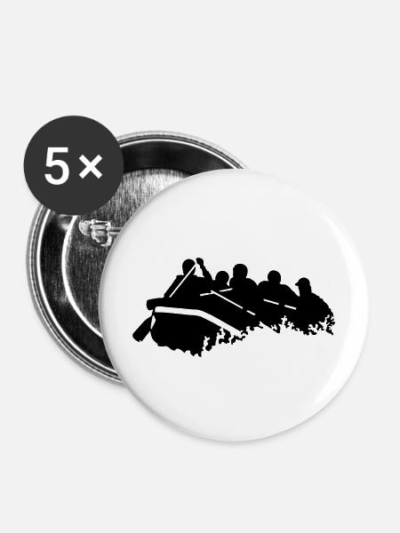 Rafting - Buttons mittel 32 mm (5er Pack) - Weiß