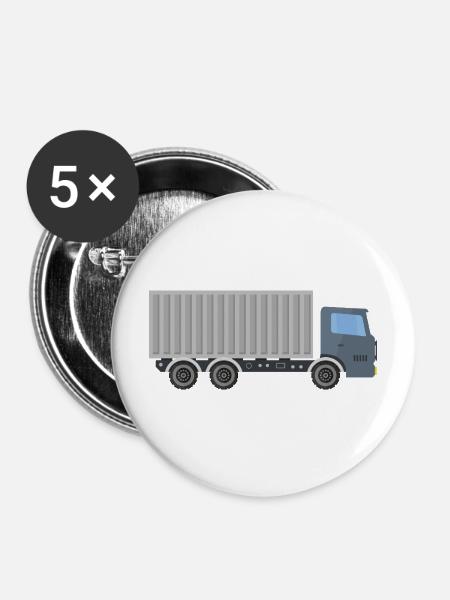 Lieferauto - Buttons mittel 32 mm (5er Pack) - Weiß