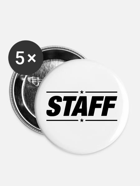 Staff - Buttons mittel 32 mm (5er Pack) - Weiß