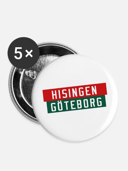 Hisingen-Göteborg-Flagge - Buttons mittel 32 mm (5er Pack) - Weiß