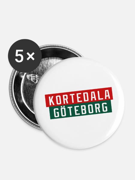 Kortedala Göteborg Farbblock - Buttons mittel 32 mm (5er Pack) - Weiß