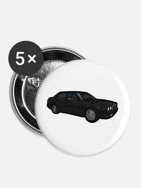 Schwarzer Oldtimer Sedan - Buttons mittel 32 mm (5er Pack) - Weiß