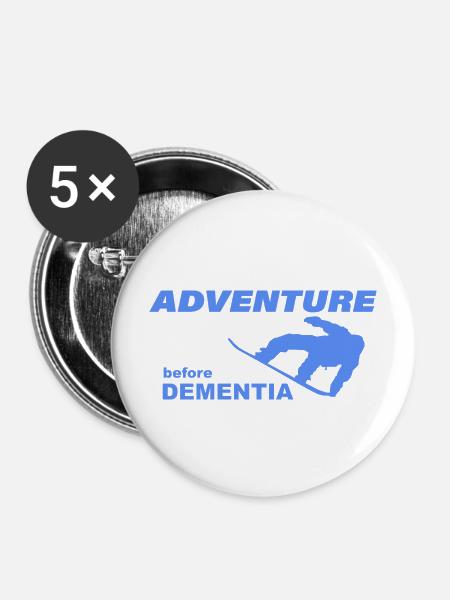 SNOWBOARD ADVENTURE - Buttons mittel 32 mm (5er Pack) - Weiß