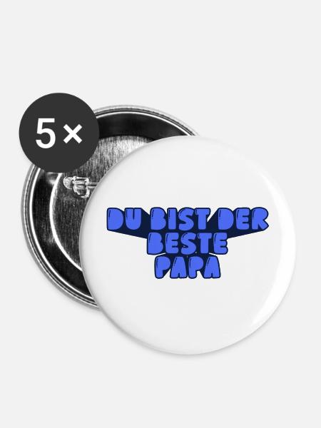 du bist der beste Papa - Buttons mittel 32 mm (5er Pack) - Weiß
