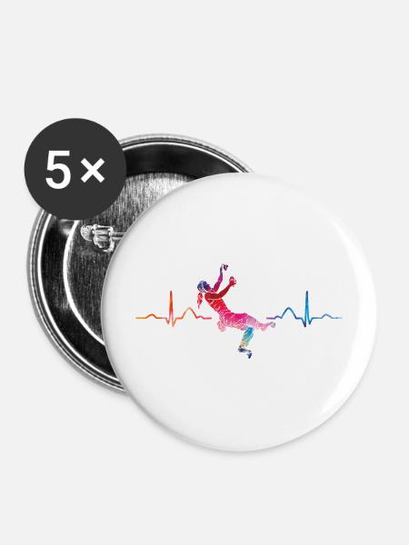 Boulderer Herzschlag Boulder Bouldern - Buttons mittel 32 mm (5er Pack) - Weiß