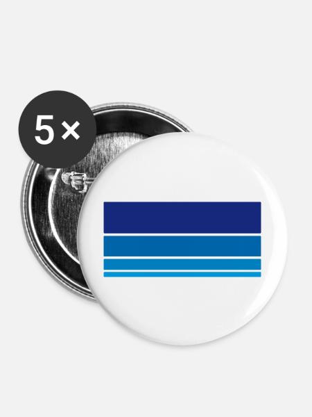 Hintergrund Blau - Buttons mittel 32 mm (5er Pack) - Weiß