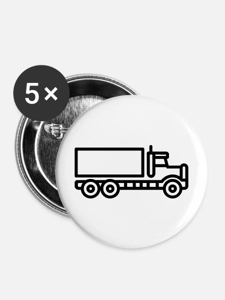 Lkw - Buttons mittel 32 mm (5er Pack) - Weiß