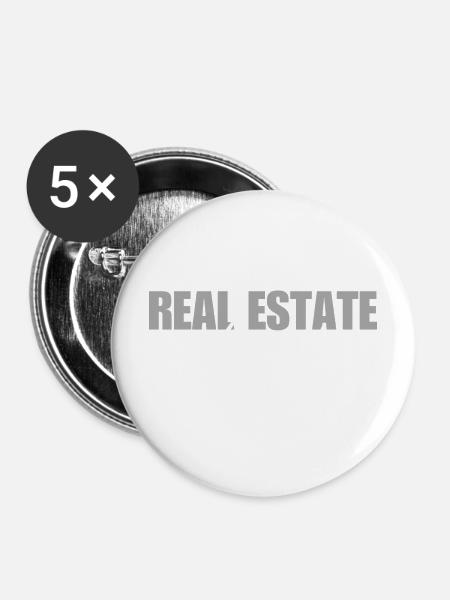 Immobilienmakler und Makler - Buttons mittel 32 mm (5er Pack) - Weiß