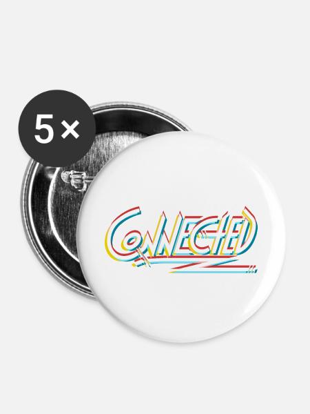 Connected_white_prism - Buttons mittel 32 mm (5er Pack) - Weiß