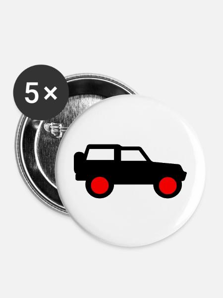 Auto - Buttons mittel 32 mm (5er Pack) - Weiß