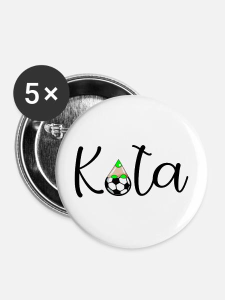 Kita Kinder Fußball - Buttons mittel 32 mm (5er Pack) - Weiß