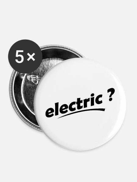 Elektrische Autos - Buttons mittel 32 mm (5er Pack) - Weiß