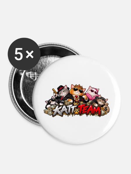 Katzenteam-Mafia-Gesellschaft - Buttons mittel 32 mm (5er Pack) - Weiß
