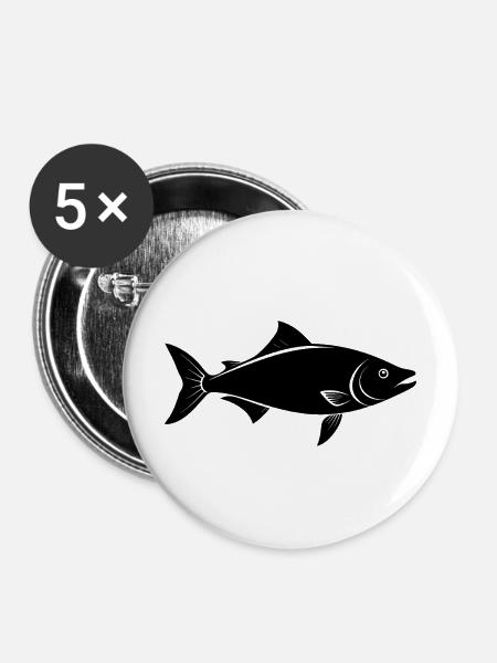 Sockeye-Lachs - Buttons mittel 32 mm (5er Pack) - Weiß