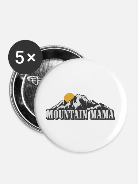 Berg Mama - Buttons mittel 32 mm (5er Pack) - Weiß