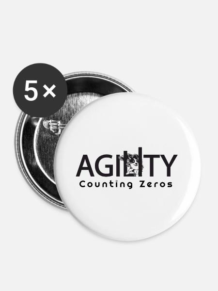 Nullen werden berechnet - Buttons mittel 32 mm (5er Pack) - Weiß