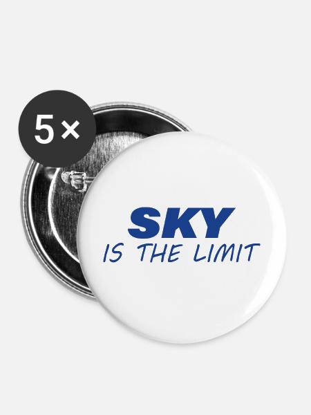SKY IS THE LIMIT - Buttons mittel 32 mm (5er Pack) - Weiß
