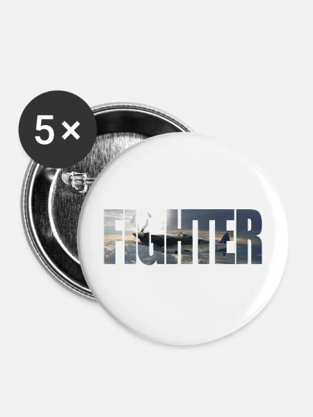 Fighter Spitfire - Buttons mittel 32 mm (5er Pack) - Weiß