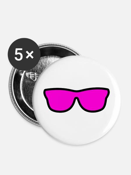 Sonnenbrille - Buttons mittel 32 mm (5er Pack) - Weiß