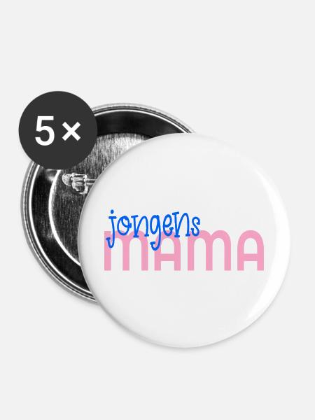 Jungs-Mama - Buttons mittel 32 mm (5er Pack) - Weiß